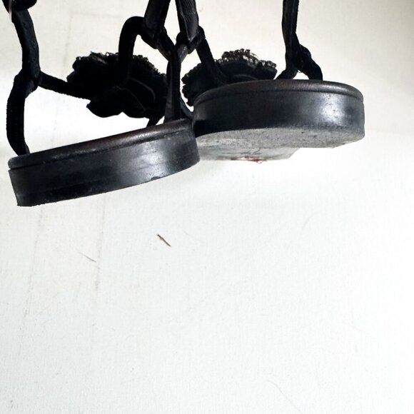 giuseppe zanotti T Strap  Rhinestone Floral Flats 6 - Picture 7 of 9